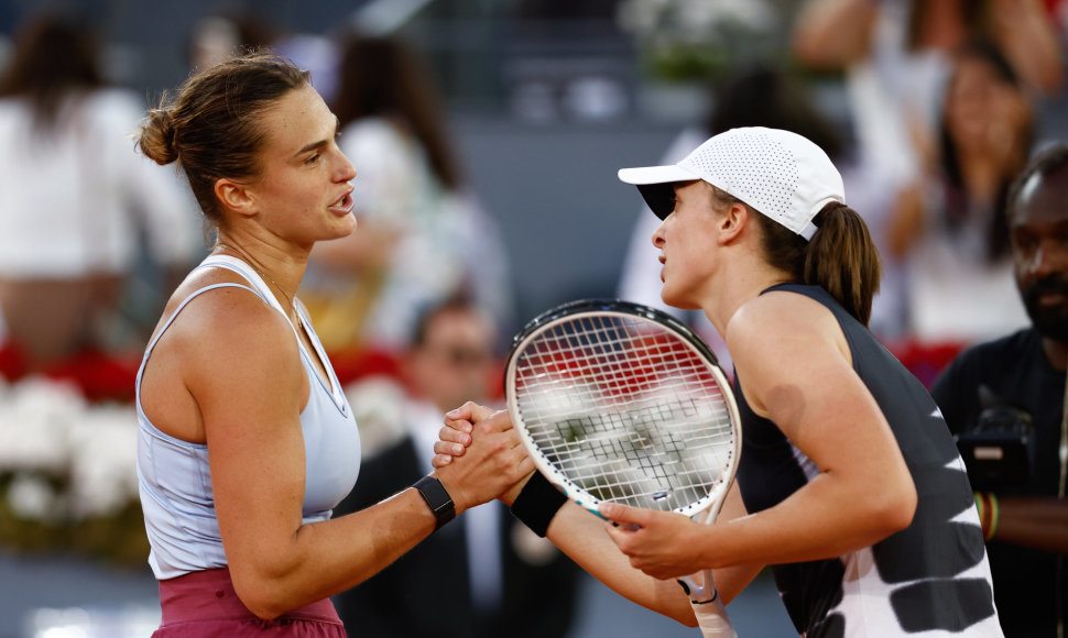 Aryna Sabalenka ir Iga Swiatek