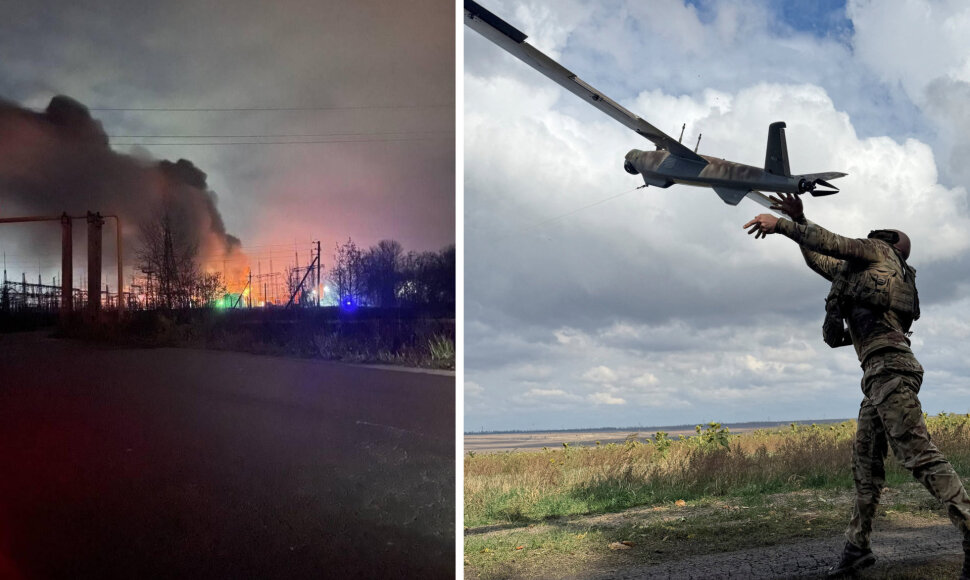 Ukrainos dronai ap&scaron;audė Oriolo elektrinę
