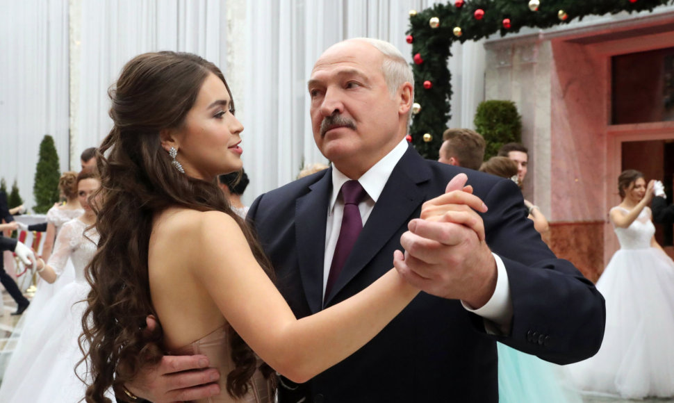 „Mis Baltarusija“ Marija Vasilevič ir Aliaksandras Lukašenka 2018 m.