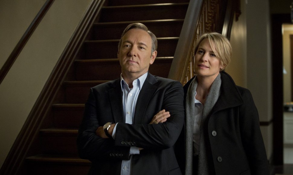 Robin Wright ir Kevinas Spacey seriale „Kortų namelis“