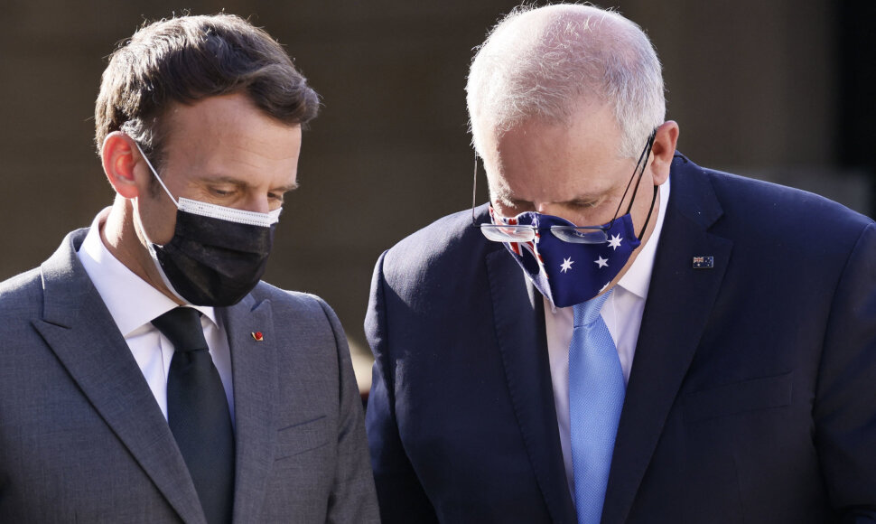 Emmanuelis Macronas ir Scottas Morrisonas