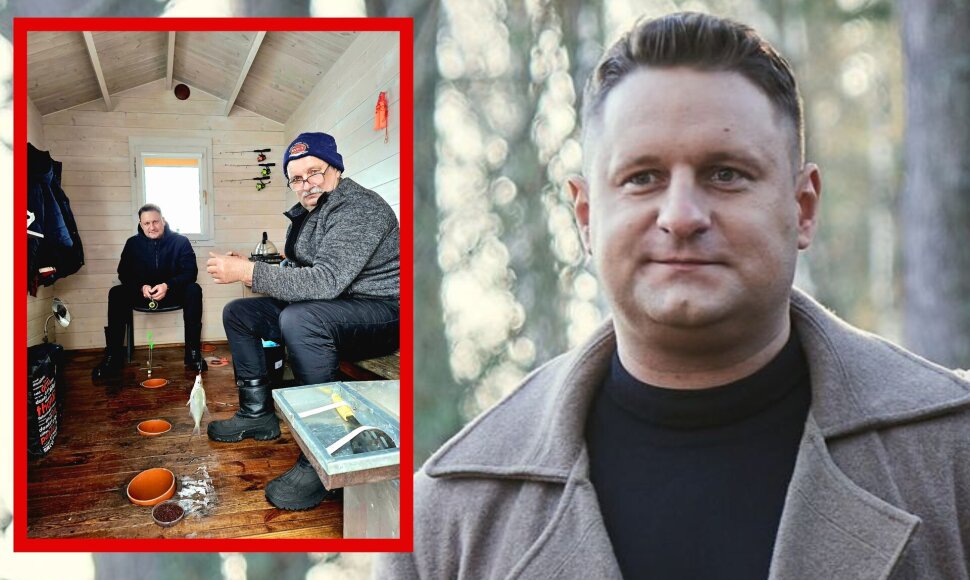 Andrius Rimi&scaron;kis su tėčiu Vidučiu