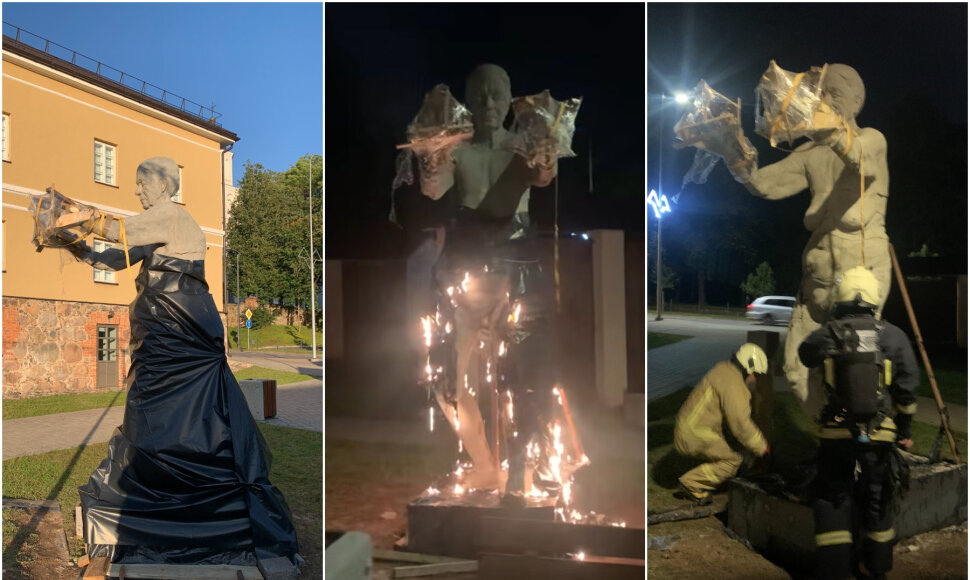 Padegta nauja skulptoriaus Mykolo Saukos skulptūra &bdquo;Liudytoja&ldquo;