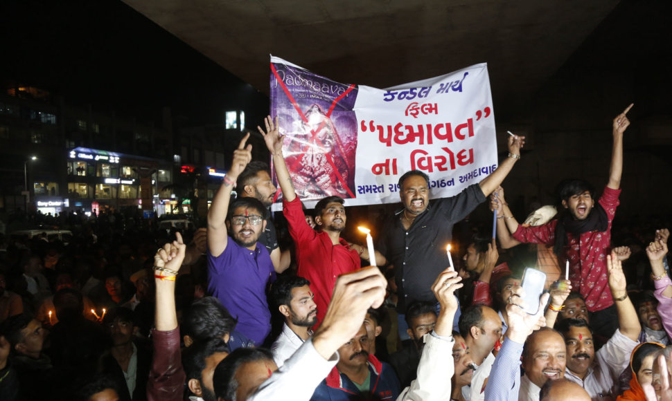 Protestas Indijos Ahmedabado mieste