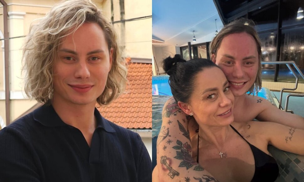 Ąžuolas Misiukevičius su mama Donalda