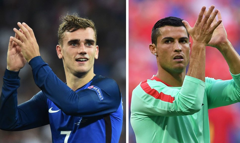 Antoine'as Griezmannas ir Cristiano Ronaldo