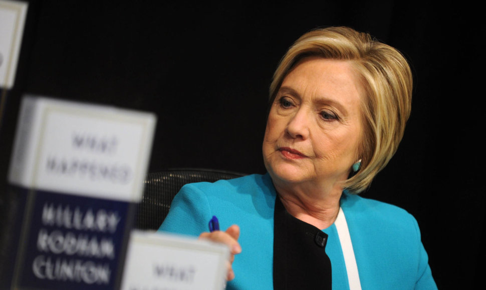 Knygos apie Hillary Clinton „Kas nutiko?“ (angl. „What happened?“) pristatymas
