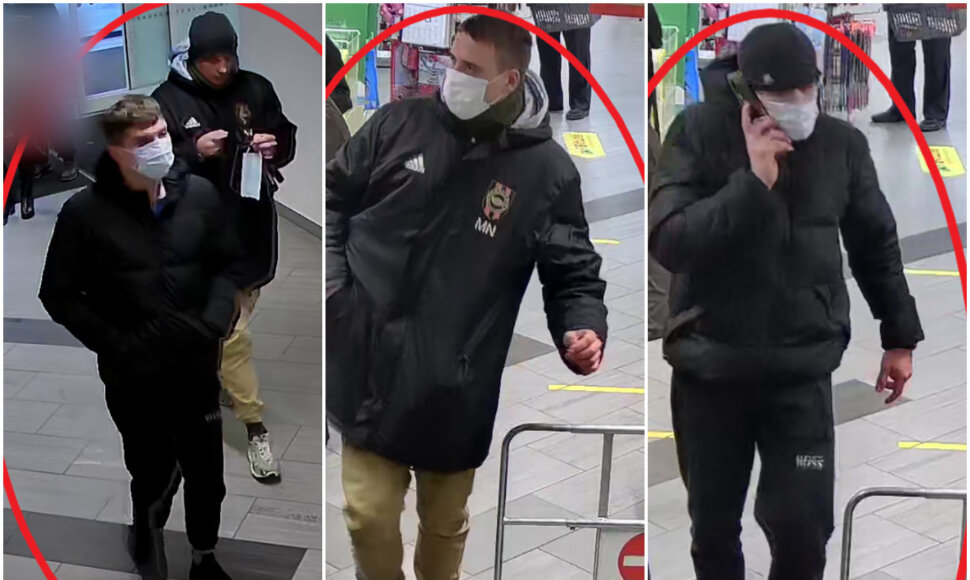 Vaizdo kameromis užfiksuoti vyrai