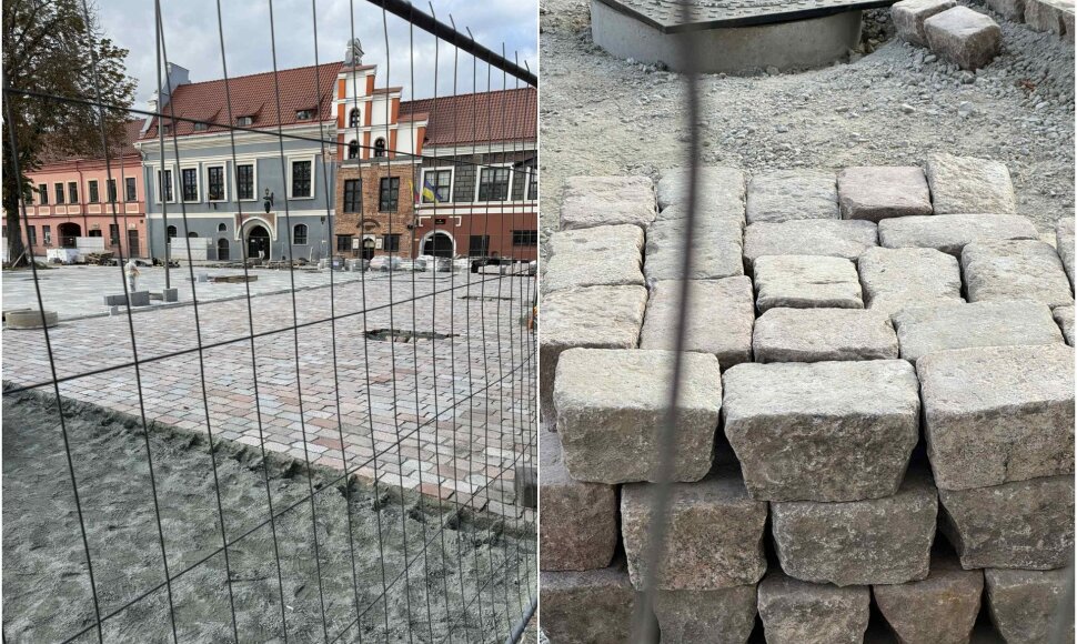 Kauno Rotu&scaron;ės aik&scaron;tėje perklojami ta&scaron;yti akmenys