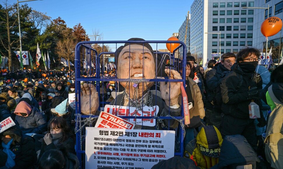 Protestai Pietų Korėjoje / ANTHONY WALLACE / AFP