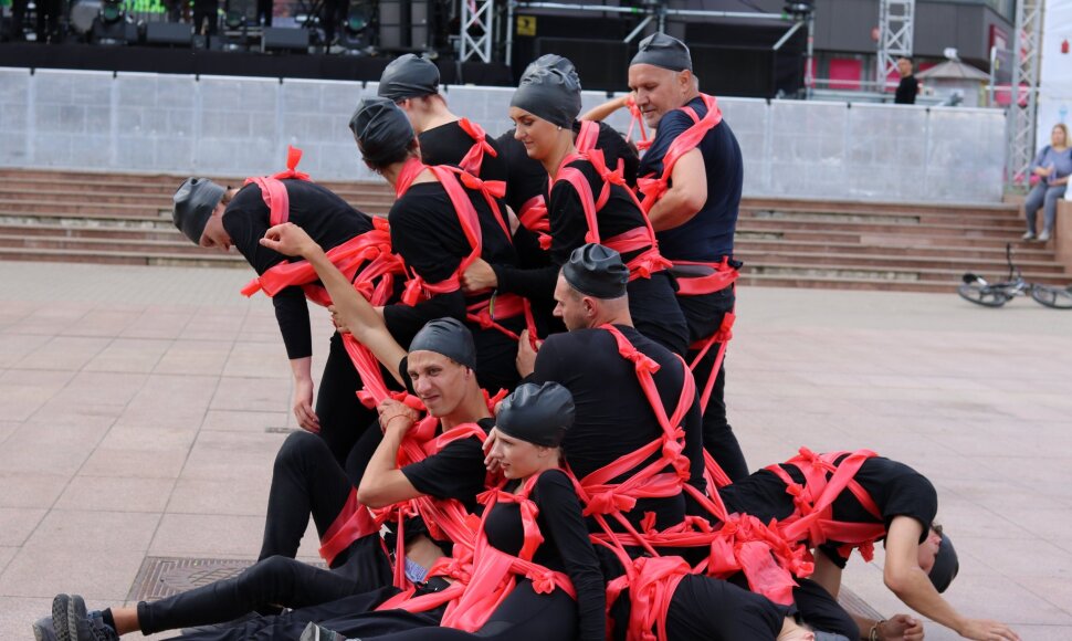 Menininkės M. Dirsytės performansas &bdquo;Kamuolys&ldquo;