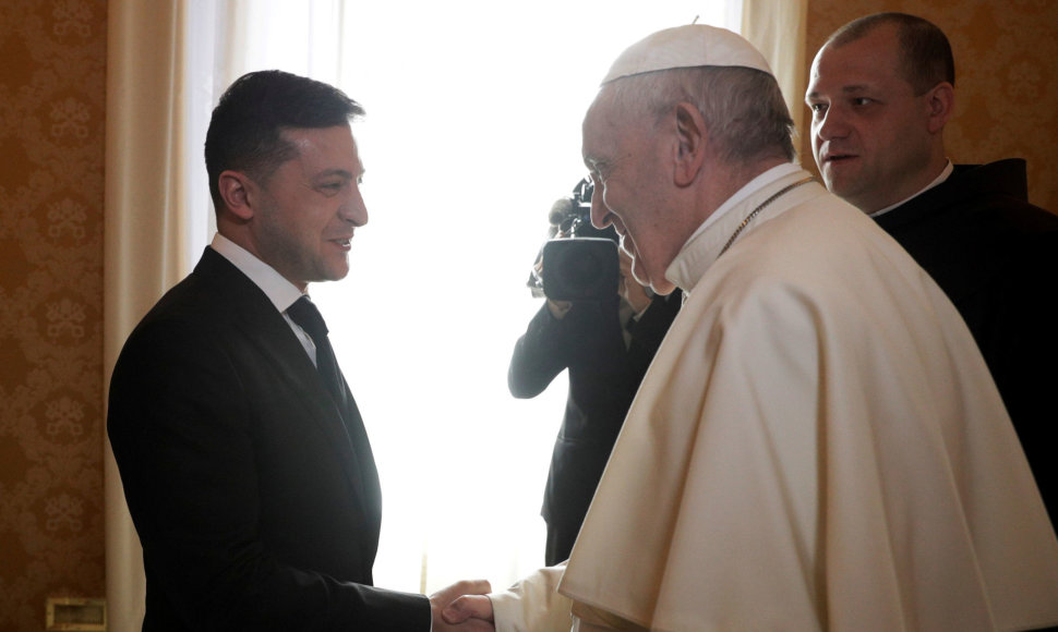 Volodymyras Zelenskis ir popiežius Pranciškus