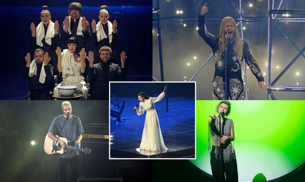 „Eurovizijos“ finalo akimirkos (Serbijos, Jungtinės Karalystės, Vokietijos, Švedijos, Graikijos atstovai)