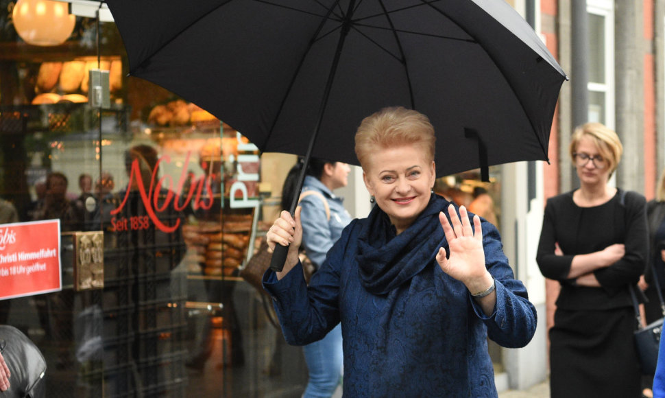 Prezidentė dalyvavo iškilmingoje Tarptautinio Karolio Didžiojo apdovanojimo įteikimo Prancūzijos Prezidentui Emmanueliui Macronui ceremonijoje