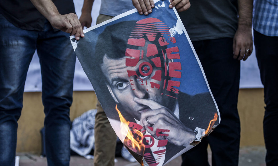 Protestas prieš Emmanuelį Macroną Gazos Ruože