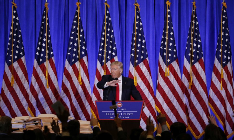 Išrinktojo JAV prezidento Donaldo Trumpo spaudos konferencija