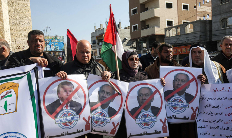 Protestuojantys palestiniečiai