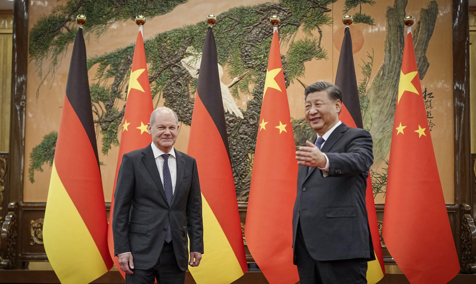 Vokietijos kanclerio Olafo Scholzo ir Kinijos prezidento Xi Jinpingo susitikimas