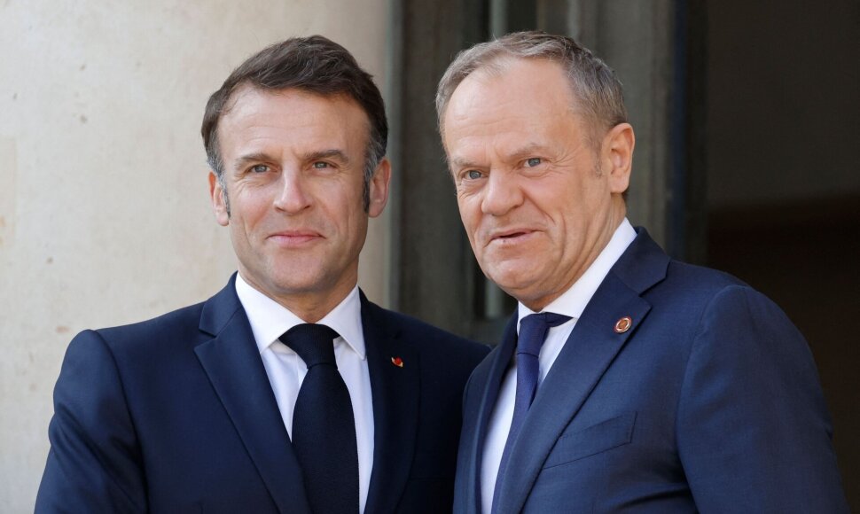 E. Macronas su D. Tusku / LUDOVIC MARIN / AFP