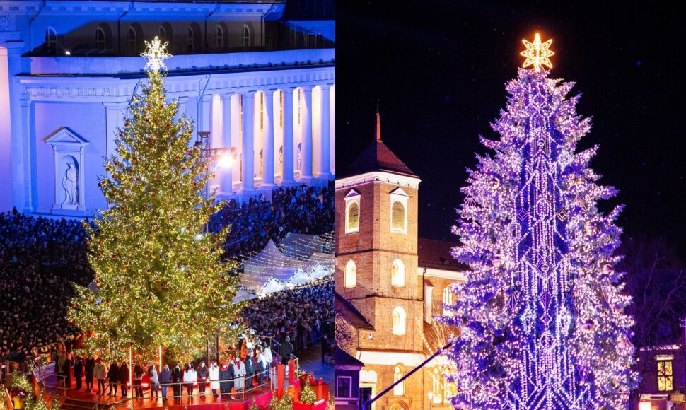 Vilniaus ir Kauno kalėdinės eglės