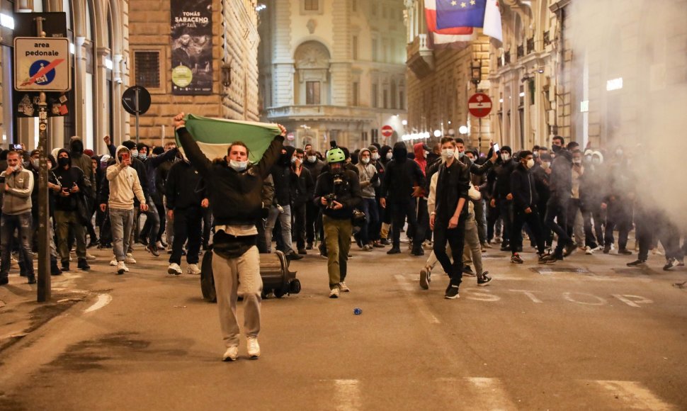 Protestuotojai Florencijoje