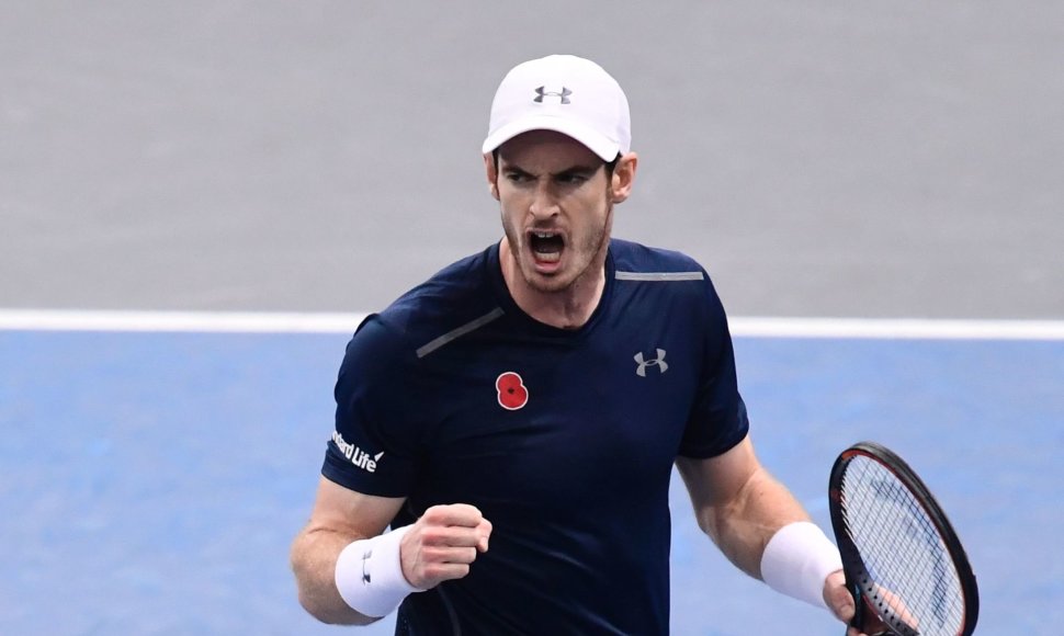 Tomašą Berdychą Paryžiuje nugalėjęs Andy Murray – per pergalę nuo pirmos pasaulio raketės titulo