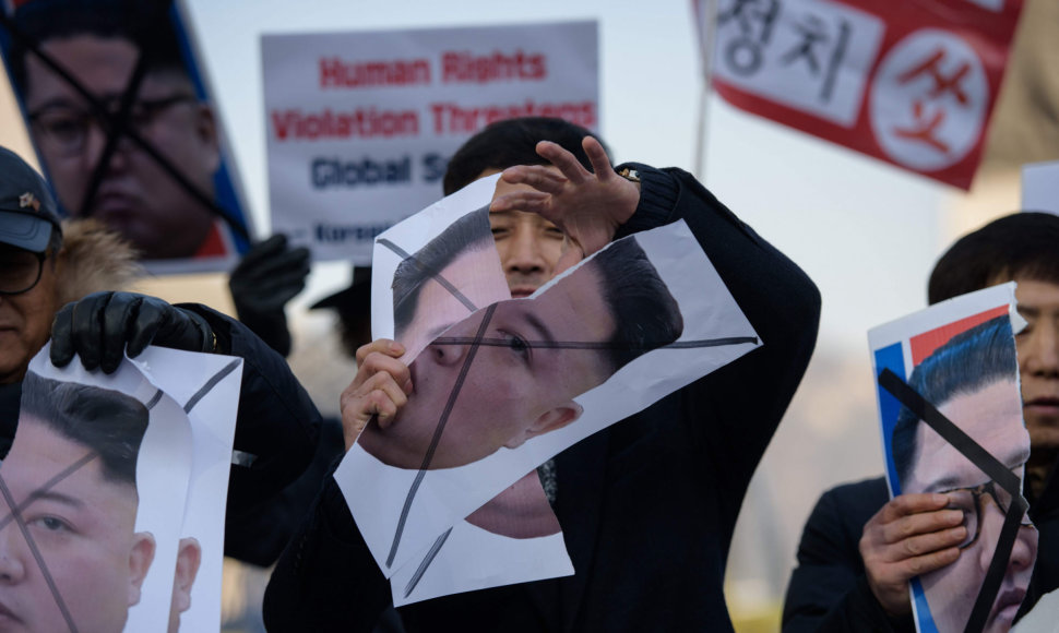 Protestas prieš Šiaurės Korėjos valdžią Seule
