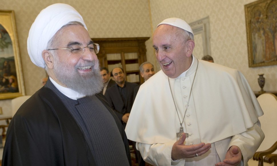 Popiežiaus ir Irano prezidento Hassano Rouhani susitikimas