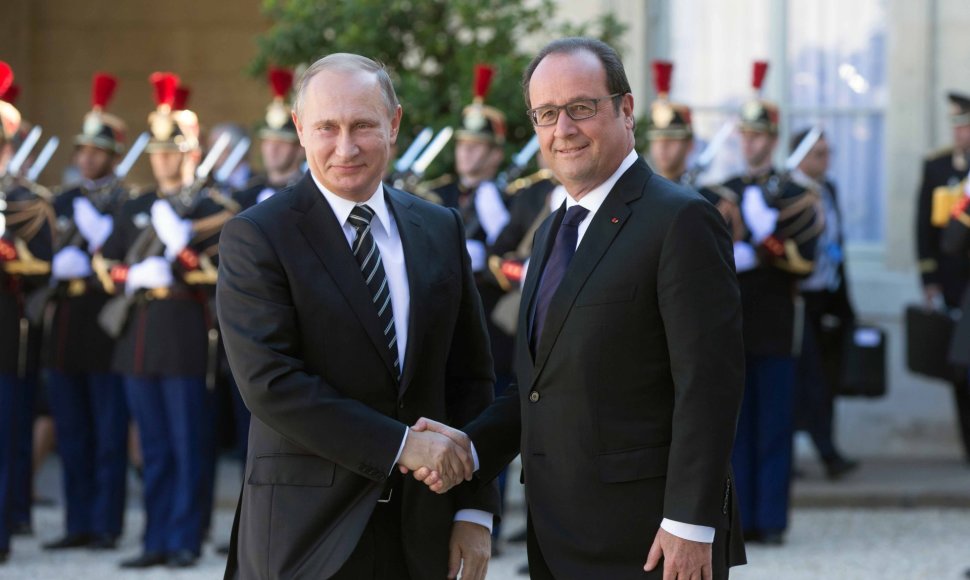 Vladimiras Putinas ir Francois Hollande'as