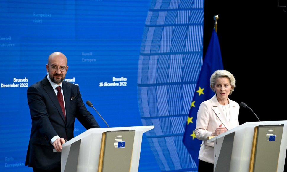 Europos Komisijos pirmininkė Ursula von der Leyen ir Europos Vadovų Tarybos pirmininkas Charles'is Michelis