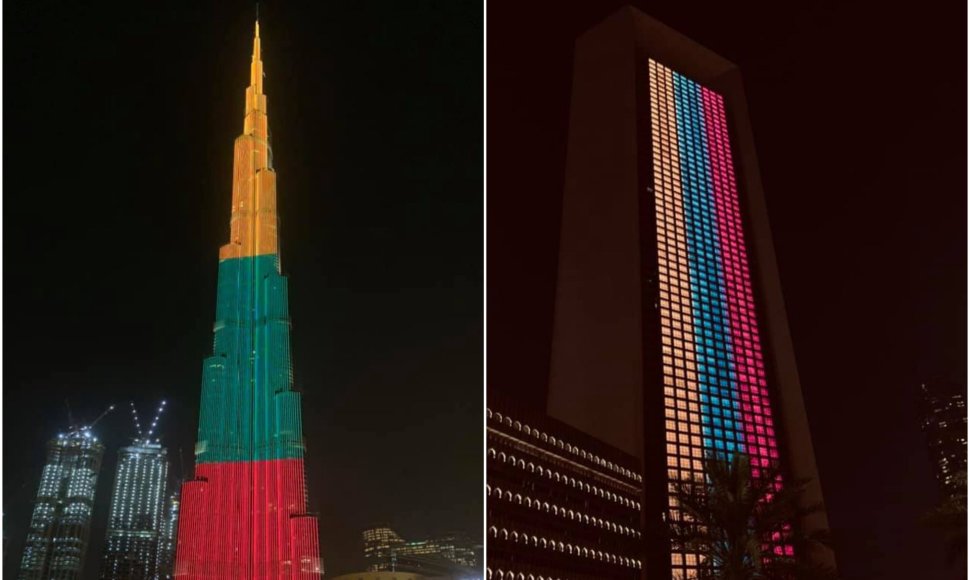 „Burj Khalifa“ nušvito Lietuvos trispalvės spalvomis