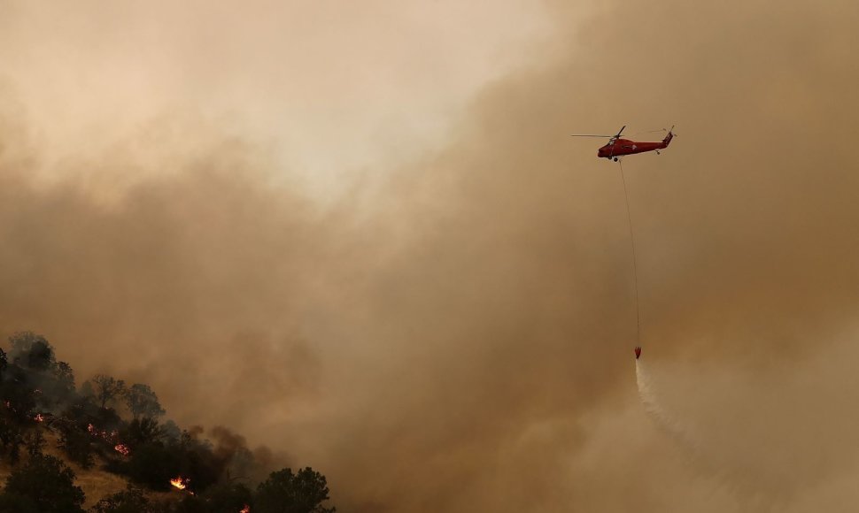 Kalifornijos ugniagesiams pavyko pristabdyti gaisrus netoli Josemičio nacionalinio parko