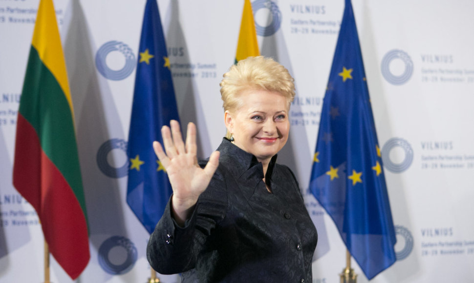 3-iasis Rytų partnerystės viršūnių susitikimas „Litexpo“ parodų rūmuose Vilniuje, prezidentė Dalia Grybauskaitė