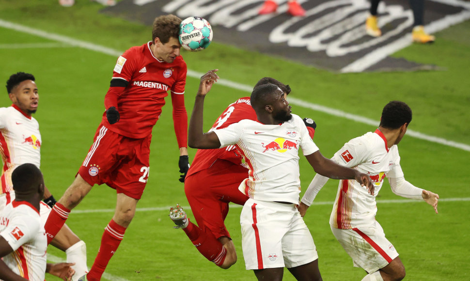 Thomaso Mullerio įvartis galva rungtynėse prieš „RB Leipzig“