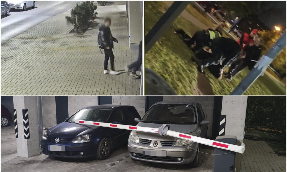 Vaizdo stebėjimo kameromis užfiksuota, kaip paaugliai Kaune niokoja daugiabučio turtą
