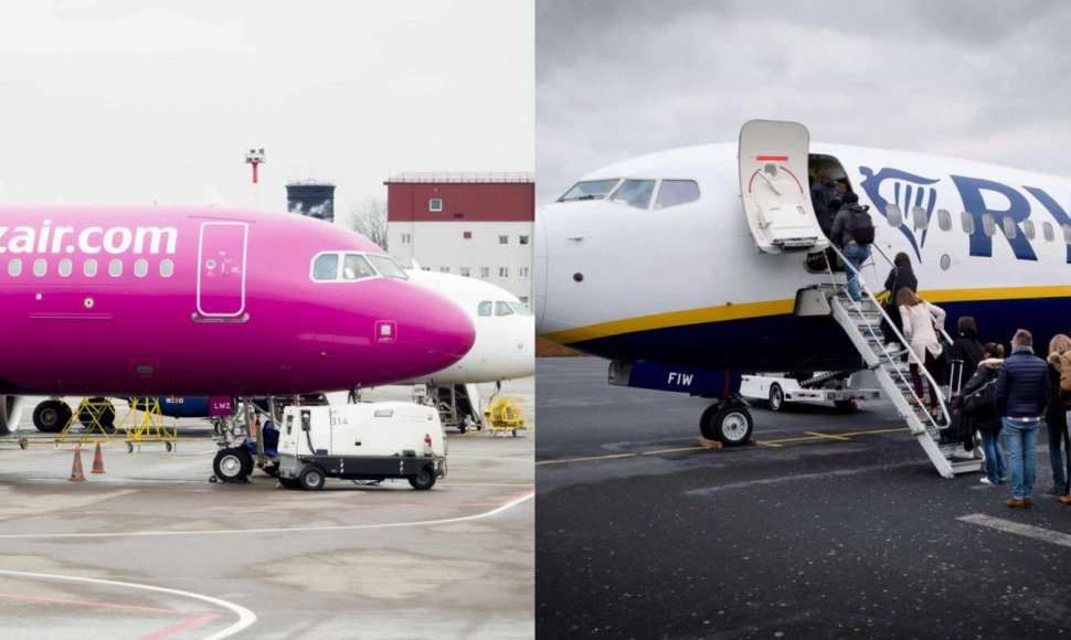  „Ryanair“ ir „WizzAir“ avialinijos