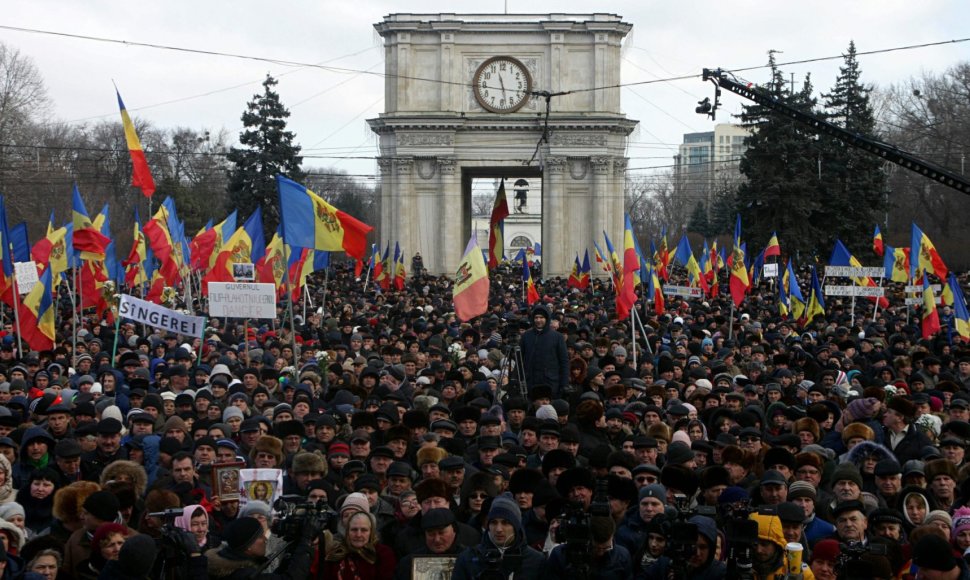 Opozicijos demonstracija Moldovoje