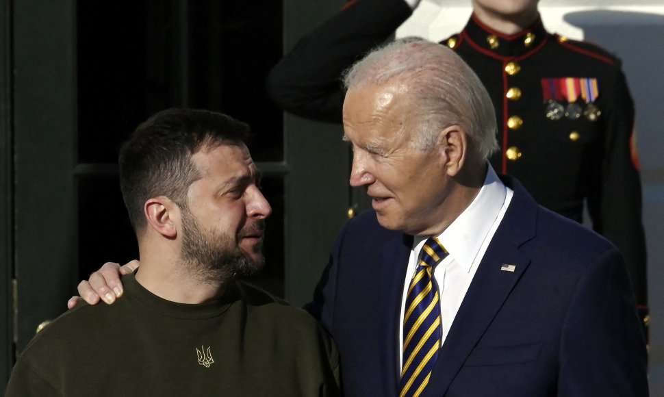 JAV prezidentas Joe Bidenas ir Ukrainos lyderis Volodymyras Zelenskis