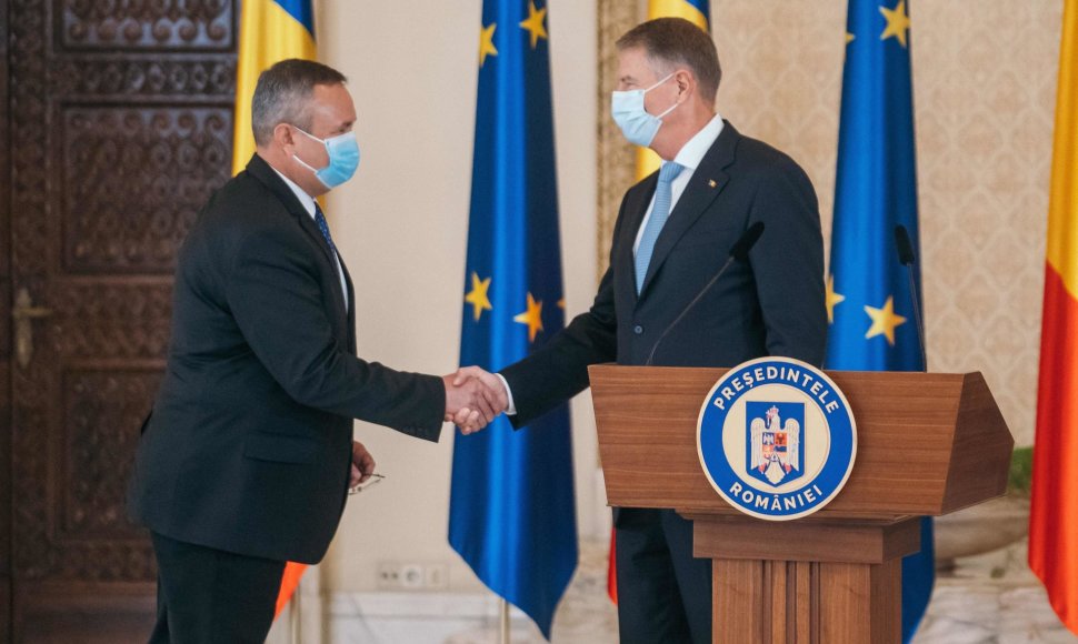 Rumunijos prezidentas Klausas Iohannisas ir Nicolae Ciuca