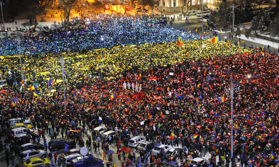 Sekmadienio protestas Rumunijoje