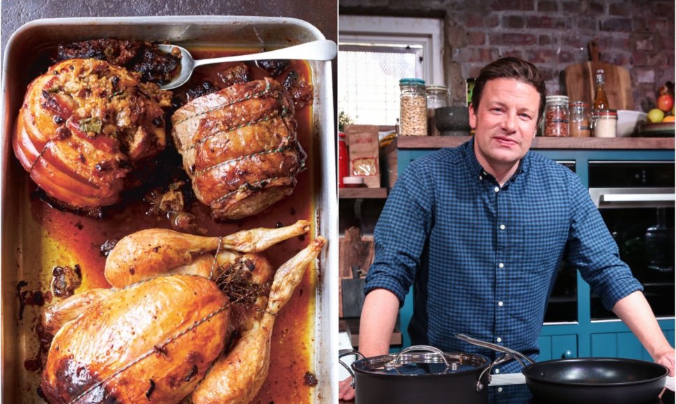 Jamie Oliveris ir jo gamintas patiekalas 
