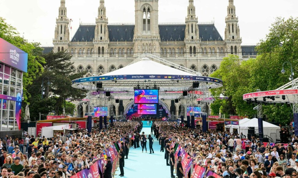 „Eurovizijos“ turkio spalvos kilimo ceremonija Vienoje