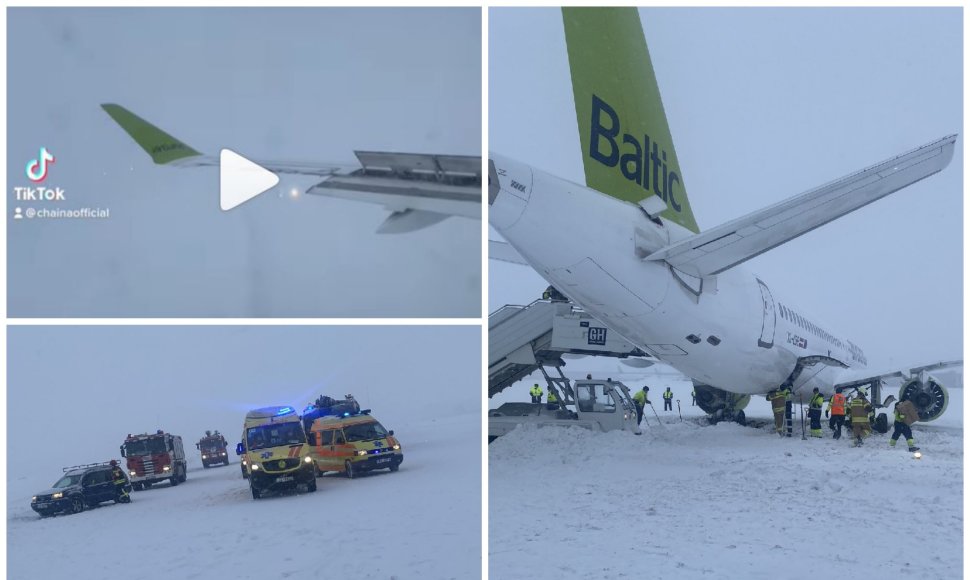 Rygoje „Air Baltic“ lėktuvas nuslydo nuo tako