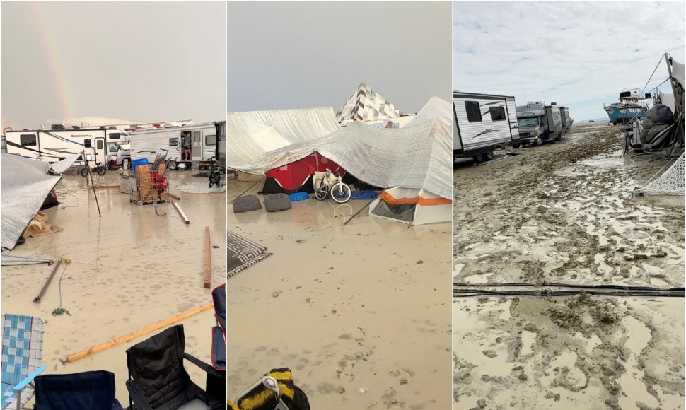 „Burning Man“ festivalio dalyviai įstrigo dykumoje