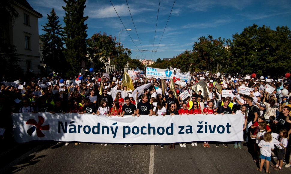 Abortų priešininkų protestas Slovakijoje