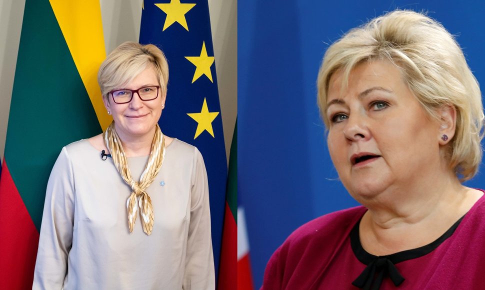 Ministrės pirmininkės Ingrida Šimonytė ir Erna Solberg