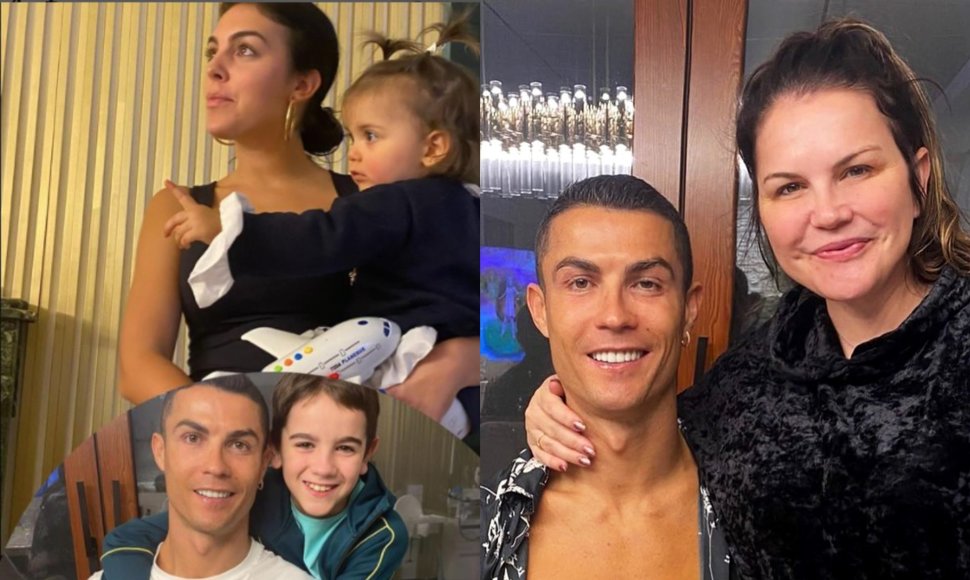 Cristiano Ronaldo su seserimi ir jos vaikais