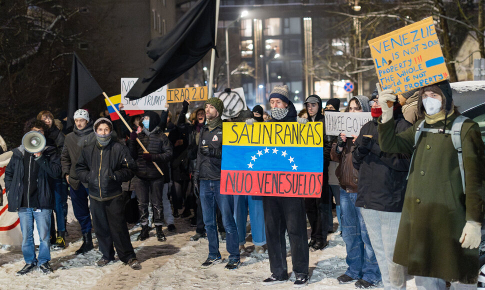 Protesto akcija prieš JAV veiksmus Venesueloje