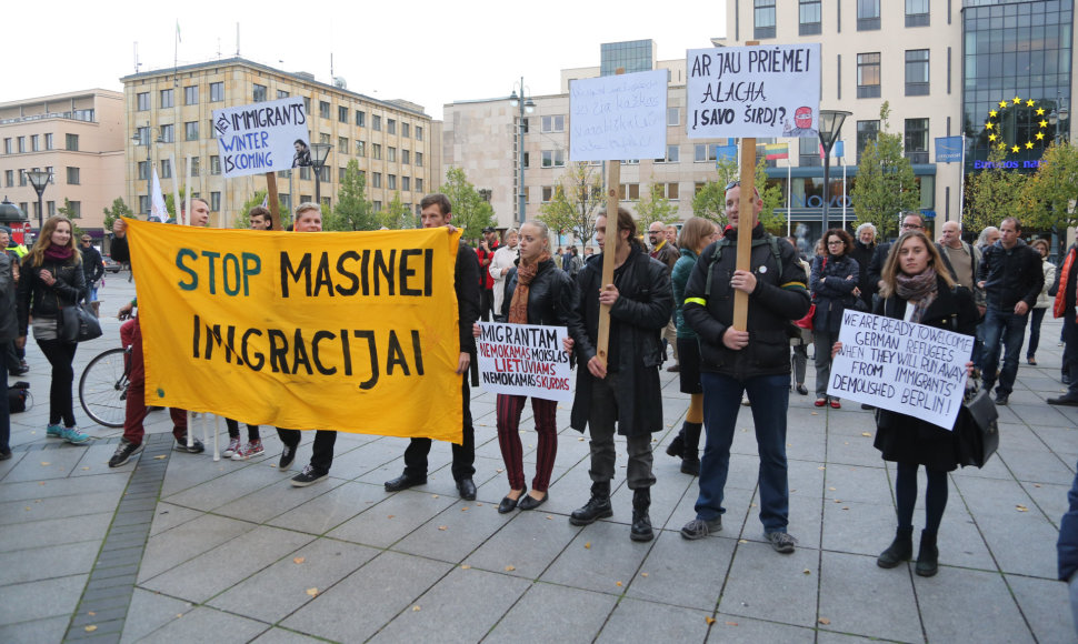 Protestas pries imigraciją Vilniuje