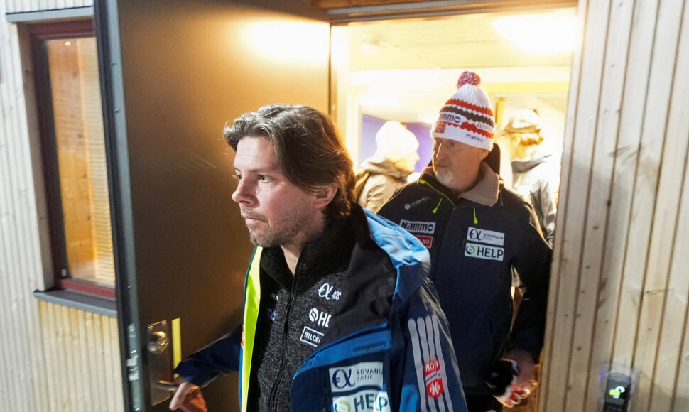 Treneris Magnusas Brevigas ir Norvegijos rinktinės sporto direktorius Janas-Erikas Aalbu.